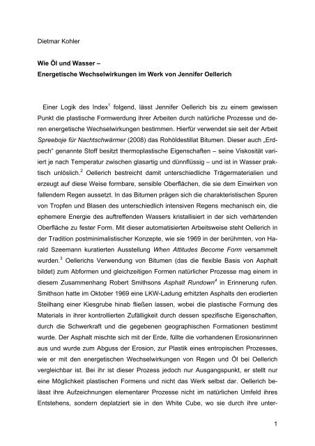 1 Dietmar Kohler Wie Ã–l und Wasser â€“ Energetische ...