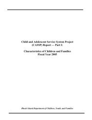 (CASSP) Report Part 1 - RI Department of Children, Youth & Families