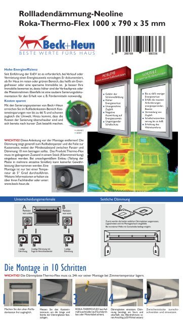 RollladendÃ¤mmung-Neoline Roka-Thermo-Flex 1000 ... - Beck+Heun