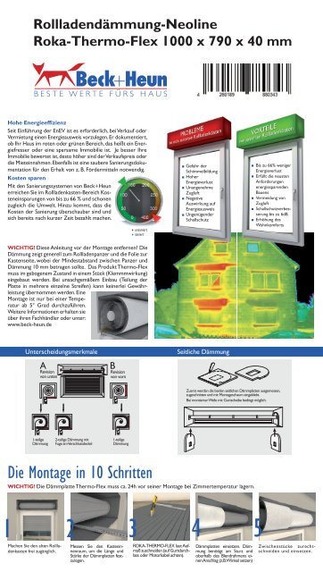 RollladendÃ¤mmung-Neoline Roka-Thermo-Flex 1000 ... - Beck+Heun