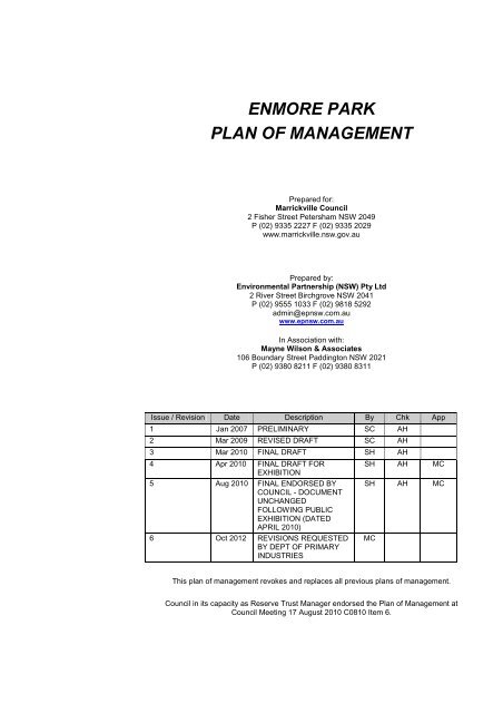 Enmore Park Plan of Management - Land