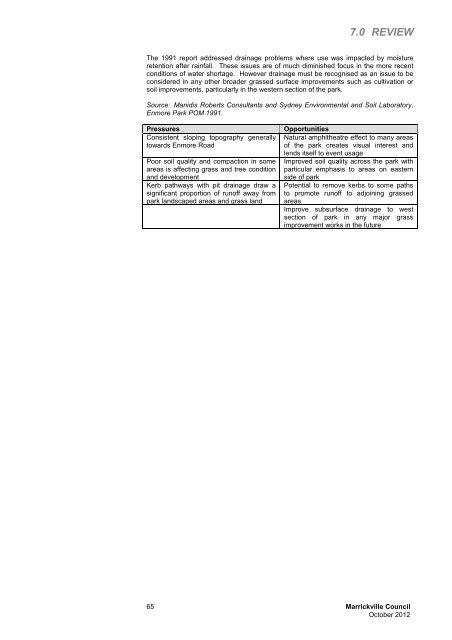 Enmore Park Plan of Management - Land