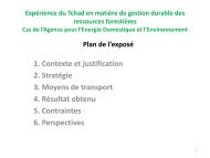 ExpÃ©rience du Tchad en matiÃ¨re de gestion durable du bois Ã©nergie