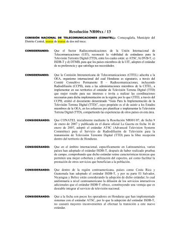 169 Kb - Comisión Nacional de Telecomunicaciones