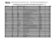 Stock Database - TRAX Motorsport Marketing