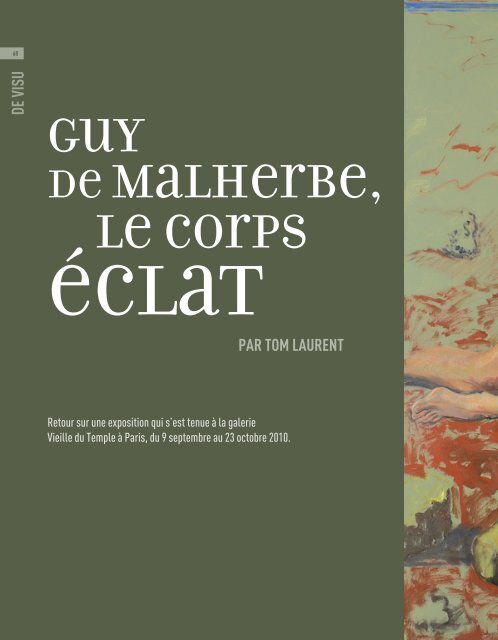 Guy de Malherbe, le corps - Art Absolument