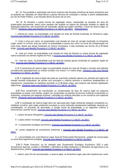 15/09/1965 - Lei NÂº 4.771 - Institui o novo CÃ³digo Florestal. - Udop