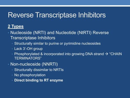 Pharmacology of Antiretroviral Agents An Emphasis on Drug ...