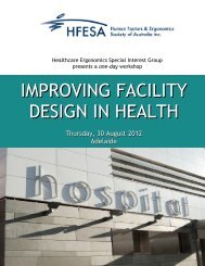 improving facility design in health - Ergonomic Society of Australia