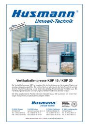 Vertikalballenpresse KBP 15 / KBP 20 - husmann umwelt technik