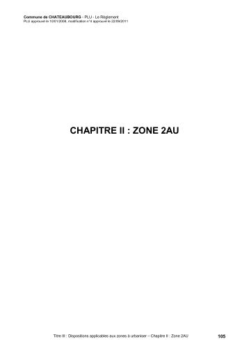 CHAPITRE II : ZONE 2AU - Chateaubourg