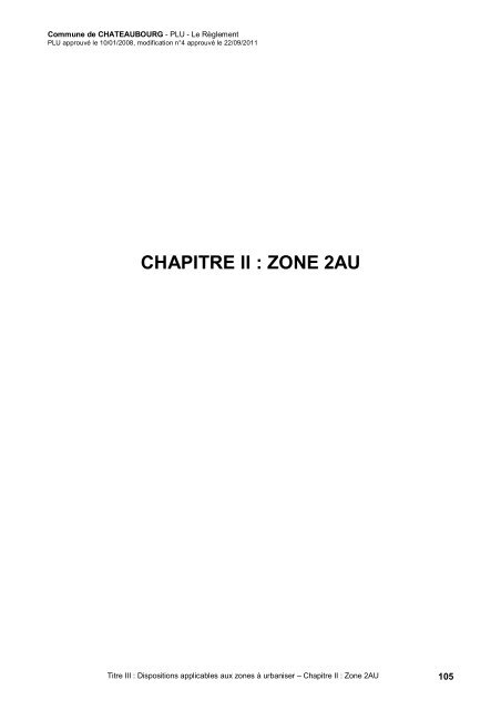 CHAPITRE II : ZONE 2AU - Chateaubourg