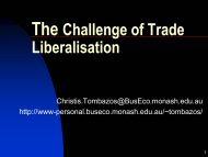 The Challenge of Trade Liberalisation - Australian APEC Study Centre