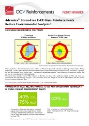 Advantex ECR glass Environment Footprint - OCV Reinforcements