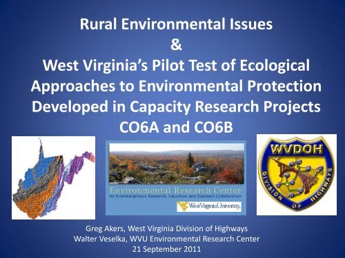 Rural Environmental Issues - West Virginia Department of ...