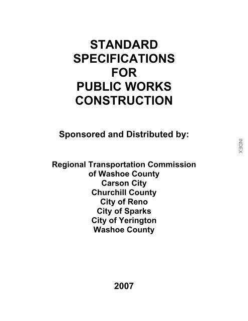 Nevada Standard Specifications For Public Works Construction 