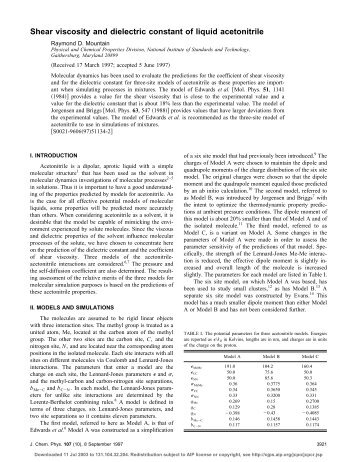Shear viscosity and dielectric constant of liquid acetonitrile