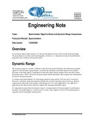 to-Noise and Dynamic Range Comparison - Ocean Optics