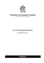 General Gazette Number G32 Dated 9 August 2012 - Victoria ...