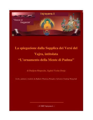 La spiegazione dalla Supplica dei Versi del Vajra ... - Vajrayana.it