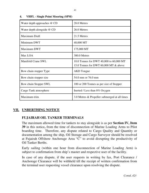 SAFETY / SECURITY REGULATIONS ... - Port Of Fujairah