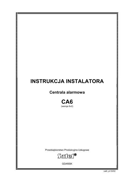 CA-6 instrukcja instalatora - Satel