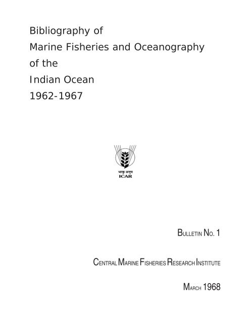 Bibliography of - Eprints@cmfri - Central Marine Fisheries ...