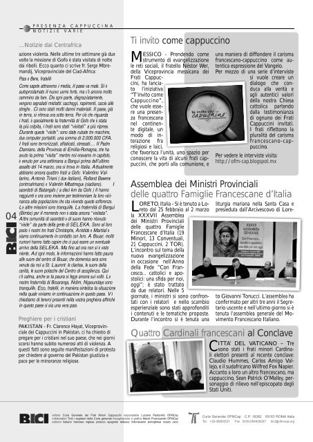 Notiziario dei Frati Cappuccini (aprile 2013) - go to site