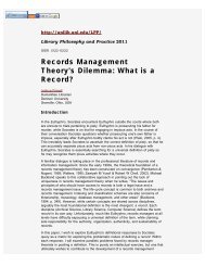 Records Management Theory's Dilemma - University of Idaho