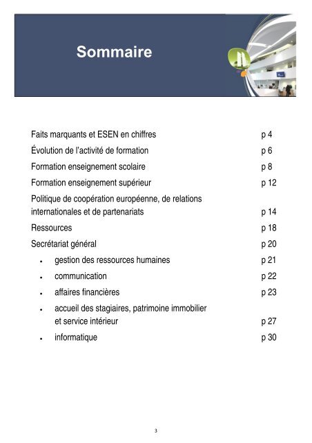 Rapport d'activitÃ© de l'ESEN 2010 - MinistÃ¨re de l'Ãducation nationale