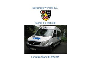 Bürgerbus Werdohl e.V. Fahren Sie mal mit! Fahrplan Stand 05.09 ...