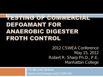 Testing of Commercial Defoamant to Control Anaerobic Digester ...