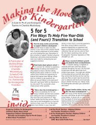 Making the Move to Kindergarten - Child Care Resources