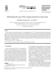 Minimizing the sum of the k largest functions in linear time - CiteSeerX