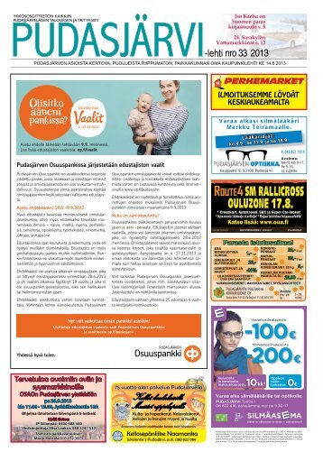 nro 33 2013 Kellot koululaisille Muistot rippilapsille - PudasjÃ¤rvi-lehti ...