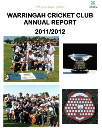 35th Annual Report - Warringah Cricket Club