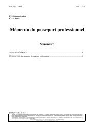 MÃ©mento du passeport professionnel