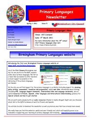 Primary Languages Newsletter - Birmingham Grid for Learning