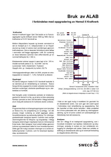 Faktaark - bruk av Alab ifm. Hemsil II kraftstasjon - Sweco