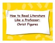 How to Read Literature Like a Professor: Christ Figures