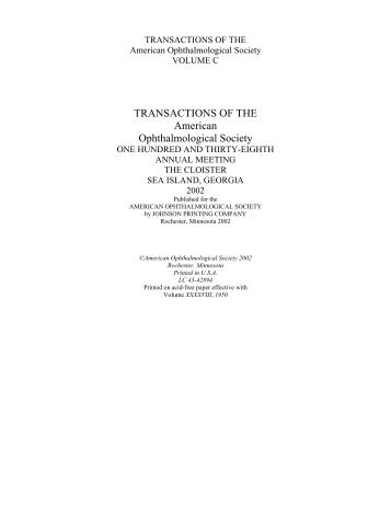 Entire TAOS in PDF format - The American Ophthalmological Society