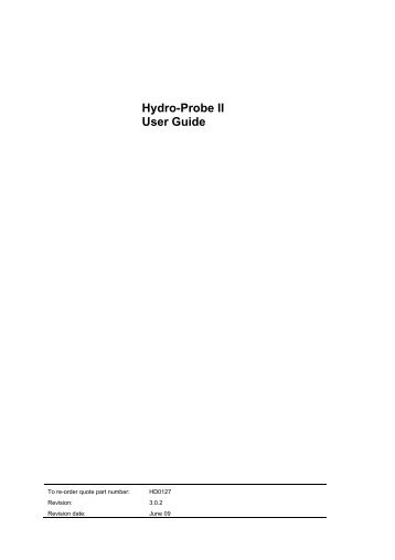 Hydro-Probe II User Guide - Hydronix