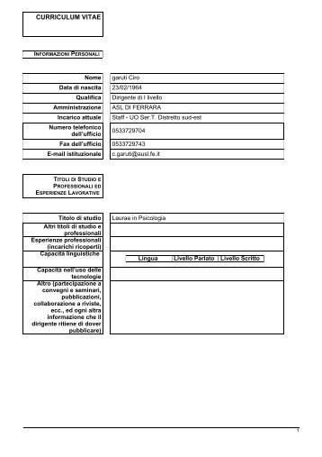 CV GARUTTI CIRO.pdf - Azienda USL di Ferrara