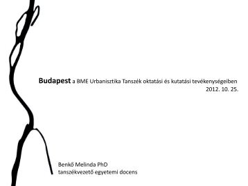 benkő melinda phd - Urbanisztika Tanszék