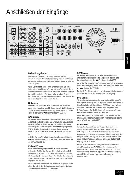 Arcam AVR200 surround sound receiver Ampli-tuner audiovidÃƒÂ©o ...