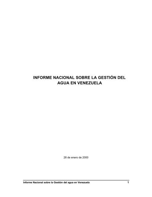 informe nacional sobre la gestiÃ³n del agua en venezuela - Cap-Net