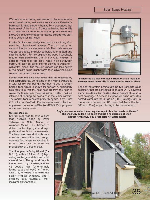 Solar Heat: for My Maine Workshop - Home Power Magazine