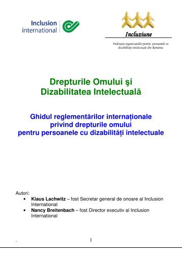 Drepturile Omului Åi Dizabilitatea IntelectualÄ