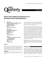 specifying formative constructs in information systems research