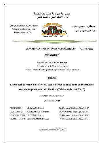 MÃ©moire - UniversitÃ© Ferhat Abbas de SÃ©tif